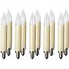 hellum Candele di ricambio, 23 V, 3 W, per catene luminose e arco, 10 candele E10 (diametro 10 mm), adatte per 10 punti di combustione, 22 lumen, per interni ed esterni 908015