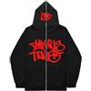 tongfeng Minus-Two Zip Hoodie - Minus-Two Streetwear - Oversized Zip Hoodie Tracksuit Y2K Uomo - Hip Hop Coppia Maglione Abbigliamento Sportivo - Streetwear, Colore: rosso, M