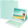 HOTLIFE Custodia Tastiera per iPad 10.2 7a Generazione 2019/8a Gen 2020/9a Gen 2021/iPad Pro 10.5/iPad Air 3, Magnetica Cover con Staccabile Bluetooth Wireless Layout Italiana Tastiera(Verde Menta)