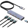 TSUPY Hub USB 3.2 Gen 2, USB Hub 10Gbps, Sdoppiatore USB Multipresa 4 Porte con Cavo Lungo 120cm, Alloggiamento in alluminio multi USB per PC, Laptop, MacBook.