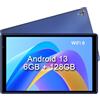 CWOWDEFU Android 13 Tablet 10 pollici,AX WiFi6 Tablet,Octa Core,4+2 GB RAM 128 GB ROM (1TB espandibile),6000 mAh,Android Tablet PC con schermo IPS da 10,1 pollici,6000 mAh,GPS, NTC,doppia fotocamera, BT5.0,blu