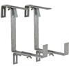 Dehner Porta fiori Dehner professionale per ringhiera tubi, 2 pezzi, metallo, argento