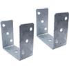 AERZETIX - C58614 - Set di 2 Basi supporti piedi per palo in U 90x125x60mm da fissare in calcestruzzo - in acciaio S235 - colore argento