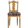 Biscottini INTERNATIONAL ART TRADING Antica 95x45x42 cm, Sedie Luigi XVI Anticata Oro, Sedia Imbottita Stile Francese, Poltroncina Camera da Letto in Tessuto Beige, Media (L7328)