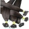Hair2Heart 25 x 0,5g Extension Capelli Veri Cheratina - 30cm, Colore #2 Marrone Scuro, liscio