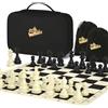 Peradix Set Scacchi Gioco da Tavola,Scacchiera Professionale Portatile In Silicone 50 * 50cm,Chess Scacchiera Da Torneo per Bambino da Viaggio(2 Regine Extra e Pezzi Ponderati)