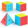 Vdealen Cubo Magico 2x2 3x3 4x4 Piramide Magic Cube, Lisci Speed Cube per Principianti e Utenti Avanzati Cubo di Velocità, Regalo per Bambini e Adulti(Stickerless)