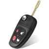 WANGCL 433 MHz 4 Pulsanti Telecomando Chiave Flip Pieghevole Lama Non Tagliata Auto Copertura Della Cassa Chiave di Ricambio con Chip 4D60 Per Jaguar X-Type S-Type XJ XJR 2002-2008