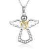 CRASLYMO Collana con angelo custode, in argento 925, con ciondolo a forma di angelo, regalo di compleanno per donne, ragazze, bambini
