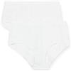 Playtex Slip Midi in Cotone Organico Ultra Confortevole Donna x2, Bianco, 4/L