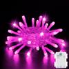 Dalugo Fata Luci a Batteria, 3M 30 LED Luci di Natale Rosa con Timer 6h, IP65 Impermeabile Luci LED Stringa per Interni all'aperto Decorazioni di San Valentino