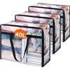 Lifewit 3 Pezzi Scatole per Vestiti Trasparente 40L, Organizer Armadio Pieghevole con Manici, Scatole per Armadio en PVC, Scatoloni Trasloco, Organizer Armadio per Vestiti, Coperte, Piumoni, Libro