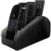 MoKo Organizzatore da Tavola per Telecomandi, Porta Telecomando TV Divano Scatola di Immagazzinaggio Desktop per Controllo Remoto con 5 Compartimenti in PU Pelle Remote Control Holder - Nero