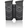 efluky Custodia per caricatore Fondina per caricatore universale Clip per pistola adatta per Walther P99/HK/CZ/Glock 17 19/Sig Sauer/9mm Fondina per caricatore Airsoft, Clip da cintura regolabile 60°