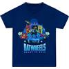 dc comics Maglietta Batwheels per Ragazzi T-Shirt con Batman E Robin a Maniche Corte | Tshirt Ragazzi | Blu | 7-8 Anni