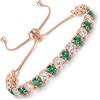 LOVANS Bracciale Tennis Donna Oro Rosa, Braccialetto con Zirconi, Idee Regali Natale Regalo Gioielli per Mamma Ragazza Sorella Fidanzata, Adatto per Polsi 8-22 cm [Verde&Bianco]