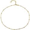 Aka Gioielli® - Collana Girocollo Donna in Argento 925 Placcata Oro Giallo 18 Kt - Catenina con Sfere - lunghezza regolabile