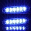 AGRISHOP 2pz Blu Pericolo Lampeggiante Luce Stroboscopica Mini Emergenza Barra Luminosa led 12v24v per Auto,Luce di Attenzione 6leds,Flash Anteriore di Emergenza per Caravan Trattore Griglia Veicolo