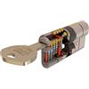 TESA T7553030N Cilindro europeo T70, 30 x 30 mm, nichelato, camma lunga, per serrature a profilo europeo