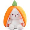 Zaloife Peluche Coniglio Carote Bambola, 24cm Coniglietto di Pasqua Peluche Giocattolo, Animali Pupazzo Decorazioni Regalo per Bambini Adulti e Fans(Giallo)