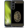 Head Case Designs Licenza Ufficiale AC Milan Nero E Oro Stemma Custodia Cover in Morbido Gel Compatibile con Samsung Galaxy S23+ 5G