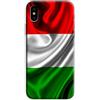 Mixroom - Cover Custodia Back Case in TPU Silicone Morbido per Apple iPhone XS Fantasia Bandiera Italia F85