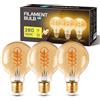 Aigostar - Lampadina LED E27 4W, Modello G80, Luce Calda 1800K, 280 Lumen, Lampadina Vintage Tipo Edison Con Filamento e Vetro ambrato, Lampadina Decorativa, Non dimmerabile, Confezione da 3 pezzi