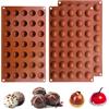 Wekuw Stampo In Silicone A 35 Fori A Mezza Sfera,Stampo da 3 Confezioni per Fare Cioccolato per Bombe di Cioccolata Calda, Torte, Gelatine,Budini, Mousse A Cupola