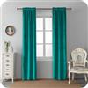 GIRASOLE HOME Coppia Tende Adelaide Morbide Oscuranti Termiche in Velluto 2 Pannelli da 70x240cm con Tasca, Turchese