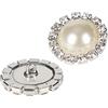 ALEXCRAFT Bottoni di perle, All' ingrosso 20 pz retro vintage rotondo cristallo finto avorio perla strass pulsanti Bulk, bottoni per cucire Bottone in cristallo strass perla 18 mm Shank