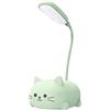 BomKra Lampada da tavolo a LED con gatto sveglio ricaricabile tramite USB, lampada da lettura regolabile a collo di cigno lampada da comodino per casa, ufficio, studio, lavoro (verde)