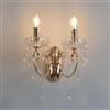 KOSILUM - Applique - 2 Luci cristallo barocco con pendente oro - Pavia - Illuminazione bianco caldo Soggiorno Camera da letto Cucina Corridoio - 2 x 40W - - E14 - IP20