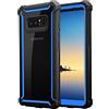 Cadorabo Custodia per Samsung Galaxy NOTE 8 in BLU NERO - 2-in-1 Cover con Bordo Silicone TPU e Schiena Acrilico - Back Hard Case Bumper Antiurto Guscio