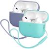 Mocarheri Custodia in Silicone Compatibile con Airpods Pro 2 (2022), Ultra Sottile in Premium per Airpods Pro 2 Cover protettiva antiurto 2PCS (Lavanda+Verde menta)