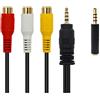 QiCheng&LYS Adattatore cavo jack audio, 3.5 mm spina maschio a RCA femmina stereo audio video cavo AUX per MP3/PC (25CM)