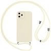 Vauki Cover per iPhone 11 Pro con Cordino, Silicone Custodia con Laccio Collana Tracolla, Antiurto Ultra-Sottile Protettiva Cellulare Case per iPhone 11 Pro, Bianco