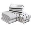 Comfort Spaces Set di 8 asciugamani da bagno in cotone, a righe, ultra morbidi, di qualità alberghiera, ad asciugatura rapida, assorbenti, per bagno, doccia, mani, viso, multiformato, zero torsione,