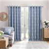 Dreams & Drapes - Tende damascate blu 117 x 137 cm (larghezza x lunghezza) - 2 pannelli - Tende blu con occhielli floreali per camera da letto e soggiorno - Tende Delft in blu e bianco