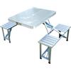 Outsunny - Tavolo da Campeggio Richiudibile con 4 Sedie - Tavolino da Picnic - Alluminio - Argento