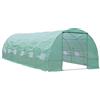 Outsunny Serra per Orto a Tunnel 8×3×2m Struttura in Acciaio e Copertura in PE Anti-Raggi UV con 12 Finestre e Porta Avvolgibile, Verde|Aosom