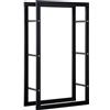 HOMCOM porta legna per interni porta legna da esterno portalegna porta legna casa porta legna giardino Nero 60 × 25 × 100cm|Aosom