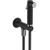 S.G SG - Kit doccia igienica / idroscopino INGENIUS ROUND DUAL 2 getti nero opaco, flessibile in PVC nero opaco da 1,20 mt