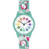 Cander Berlin MNA 1530 E - Orologio da polso per bambini, con unicorno, colore: turchese, impermeabile, Turchese, cinghia