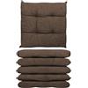 GLHOME Idee per la casa GL HOME Set 4 o 6 Cuscini Sedia Con Lacci a 4 Punti Made in Italy - Cuscini Imbottiti 40 x 40 per Sedie Cucina - Comodi e Morbidi - 6 Pezzi/Marrone