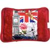 Generico Borsa Acqua Calda Scaldamani Elettrico Ricaricabile Auto -Spengnimento Autonomia fino 6-8 ore (Marone) (Rosso London)