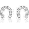Diamond Treats Orecchini Ferro di Cavallo, in Argento Sterling con Zirconi Cubici Bianchi di Qualità AAA. Orecchini In Argento Sterling con Clip Posteriori a Farfalla.