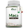 Nu U Nutrition Maca Peruviana Nera 4000mg - 180 Capsule Vegane - 6 Mesi di Durata - 130mg di Radice di Maca Andina per Capsula - Integratore per Uomini e Donne - Nu U Nutrition