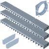 AxHeLL Canaletta di Scolo Acqua Piovana con Griglia a Maglia in Plastica Grigio per Drenaggio Garage Giardini Terrazze Fai-da-Te 1mt x 120mm x 54,5mm (Confezione da 3)
