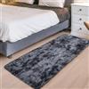 ASIinnsy Tappeto Salotto Moderno Pelo Lungo Shaggy Tappeto Peloso Grigio Morbido Soffice Antiscivolo Tappeti Soggiorno Moderni Grandi Tappeto per Camera da Letto (80 x 200 cm, Nero Grigio)