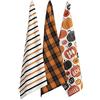 DII Set di strofinacci decorativi in cotone con stampa spettrale e divertente, motivo zucca, 45 x 71 cm